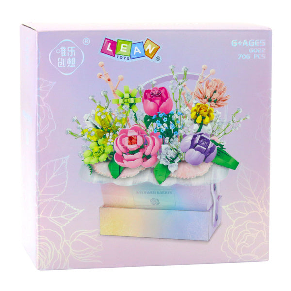 Rožu kompozīcija kastītē no klucīšiem ar LED apgaismojumu (706 gab.)