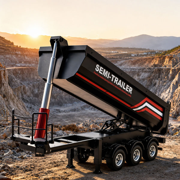 RC pašizgāzēja piekabe Huina 1509 priekš Scania 1501, 1:18