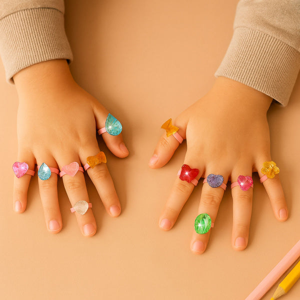 50 spīdīgu gredzenu komplekts bērniem (50 gab.)