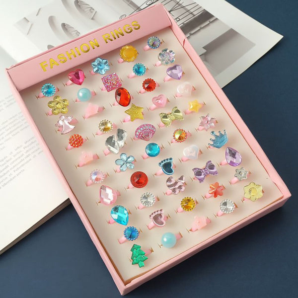 50 spīdīgu gredzenu komplekts bērniem (50 gab.)