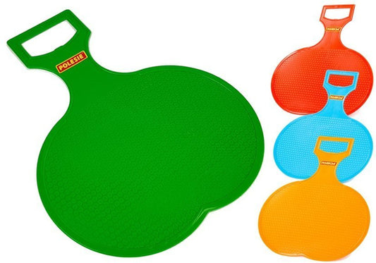 POLESIE plastmasas sniega slīdslēpe ar rokturi, krāsu mikss