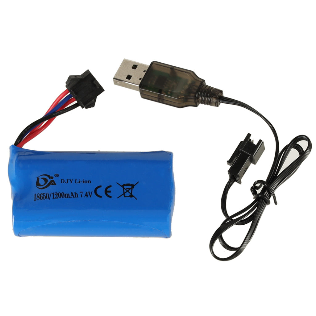 RC auto 7,4 V akumulators ar USB lādētāju