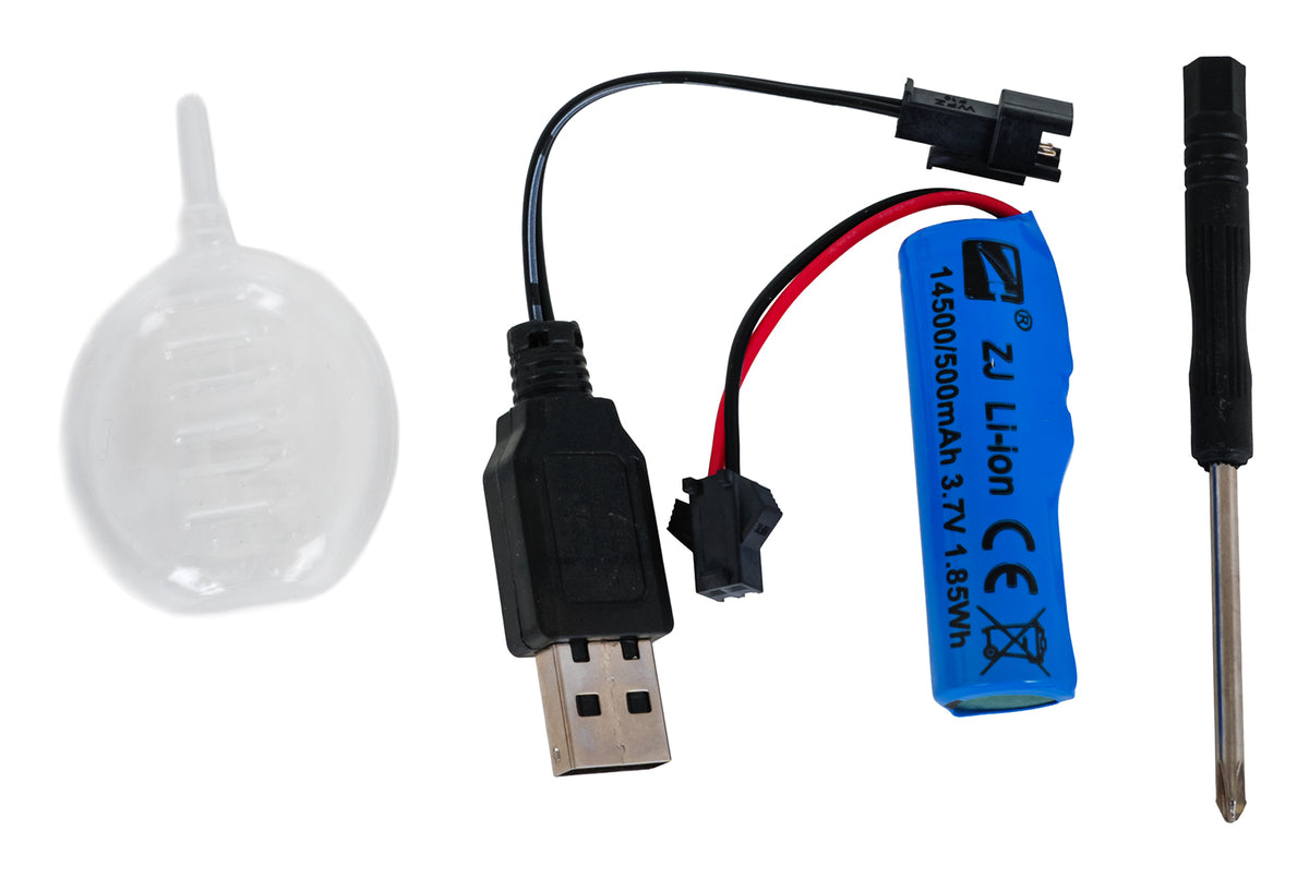 RC ekskavatora akumulators 3,7V 500mAh ar USB lādētāju un piederumiem