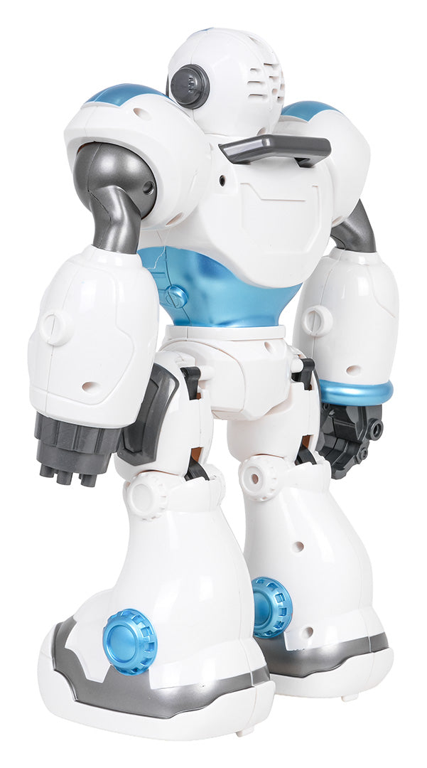 Interaktīvā robota Dancing U-ictory aizmugures skats ar detaļām un kustīgām locītavām