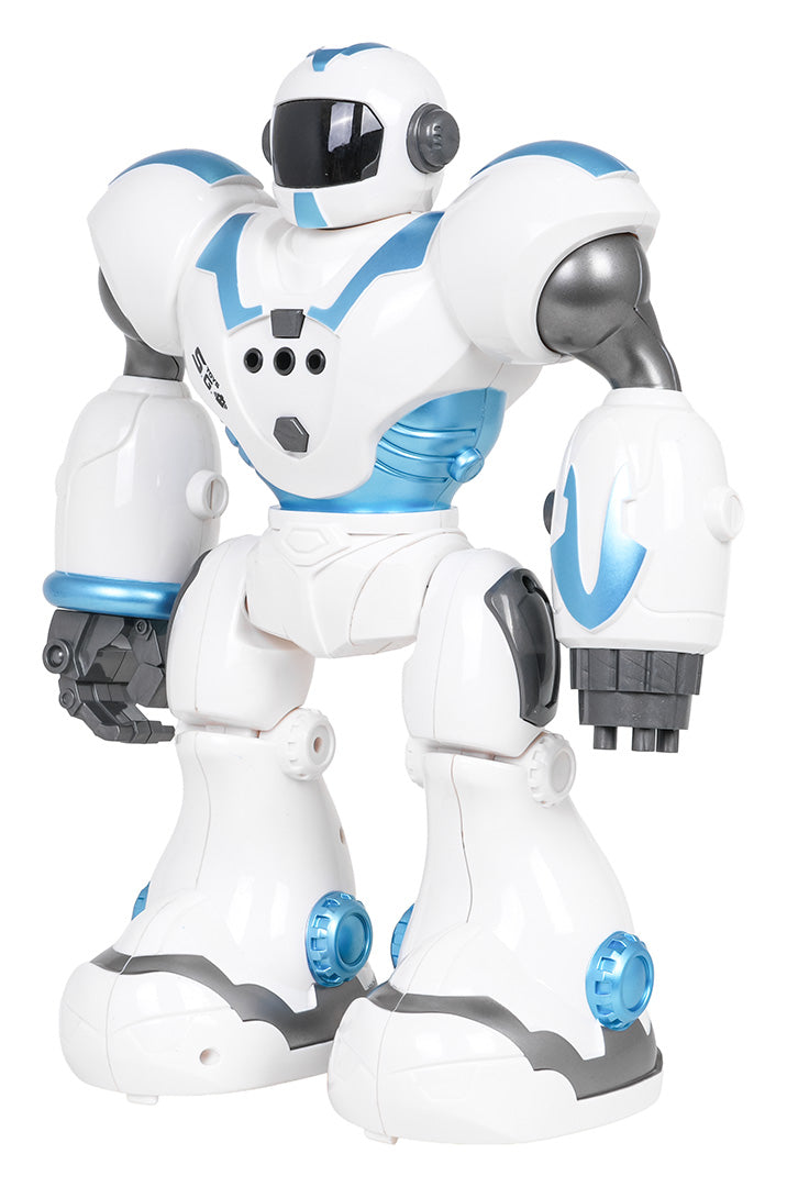 Balts un zils interaktīvais robots ar LED gaismām un kustīgām rokām – Dancing U-ictory rotaļlieta bērniem