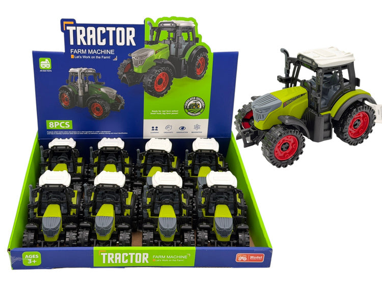 Rotaļu traktors bērniem ar piedziņu zaļā krāsā, 16 cm