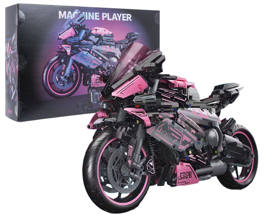 Rozā sacīkšu motocikla klucīšu komplekts 2066 gab. mērogā 1:5