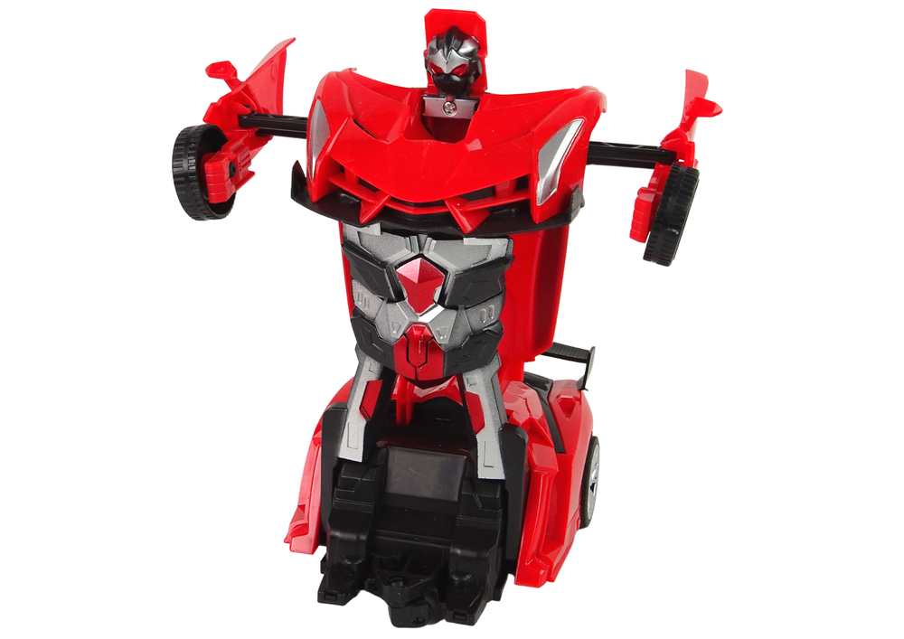 Sarkans RC transformējams auto robots 2 vienā ar tālvadības vadību