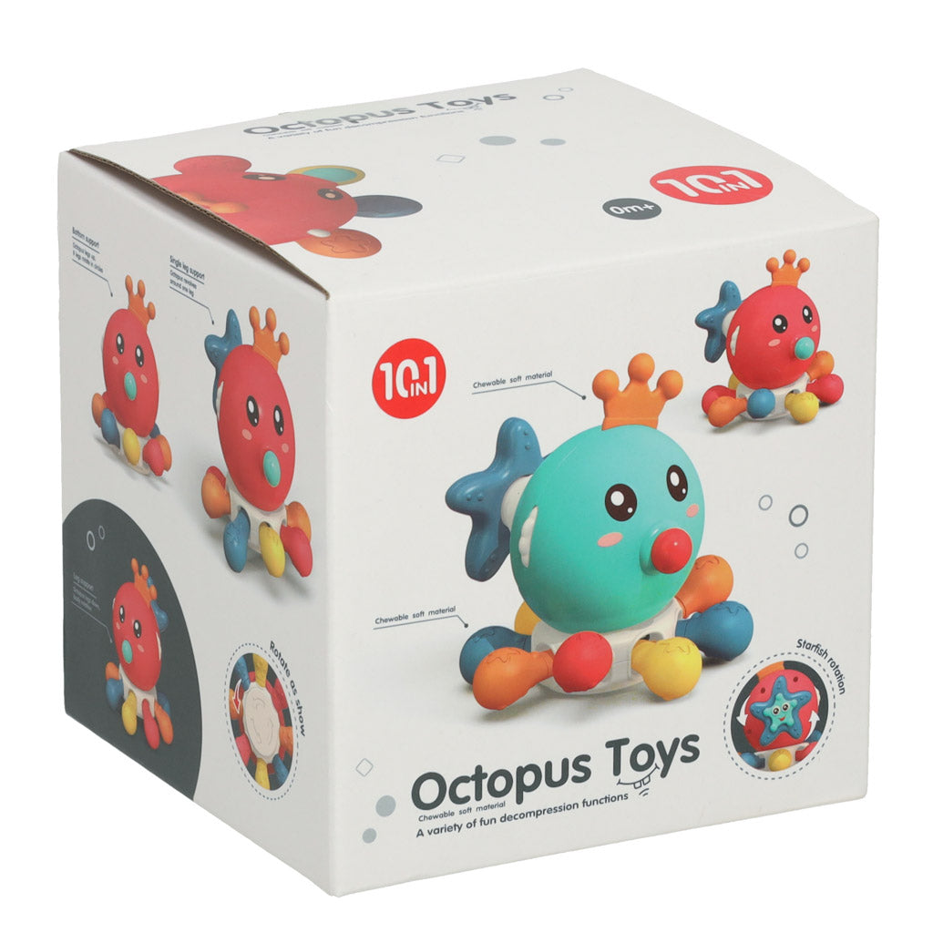 Sensorās astoņkāja rotaļlietas iepakojums mazuļiem ar 10 aktivitātēm