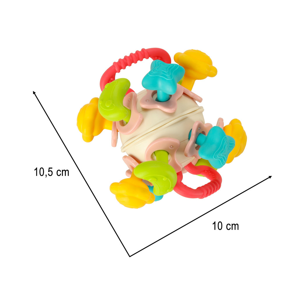 Sensorais grauzamais grabulis zīdaiņiem ar norādītiem izmēriem 10,5 x 10 cm