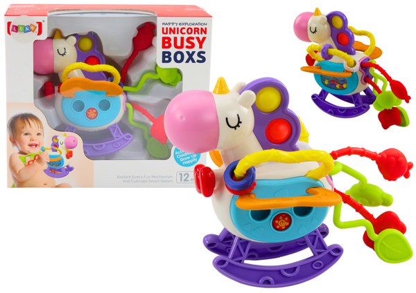 Sensorais rotaļu vienradzis ar gumijas grabulīšiem mazuļiem 12+”