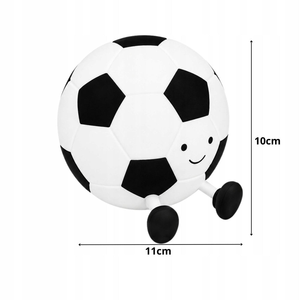 Silikona futbola bumbas LED RGB naktslampiņa bērniem ar norādītiem izmēriem 11 x 10 cm