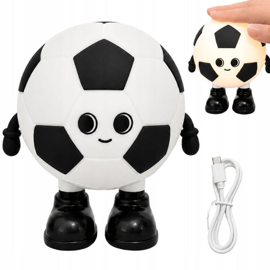 Silikona LED naktslampiņa futbola bumba bērniem ar 3 gaismas režīmiem un USB-C uzlādi