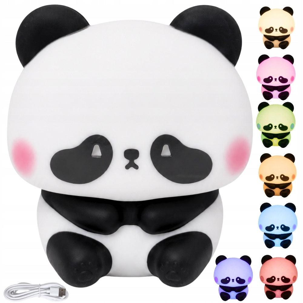 Silikona LED naktslampiņa panda bērniem ar RGB krāsu gaismu
