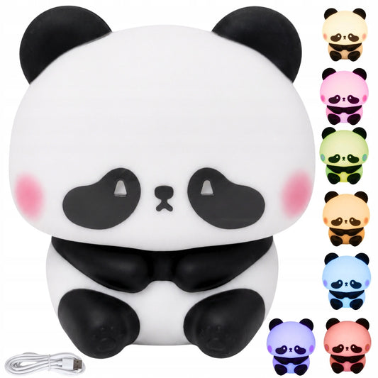 Silikona LED naktslampiņa panda bērniem ar RGB krāsu gaismu