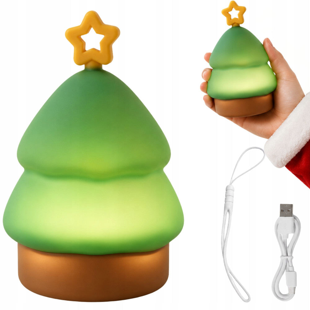 Silikona LED Ziemassvētku eglītes lampiņa ar 3 gaismas režīmiem un USB uzlādi