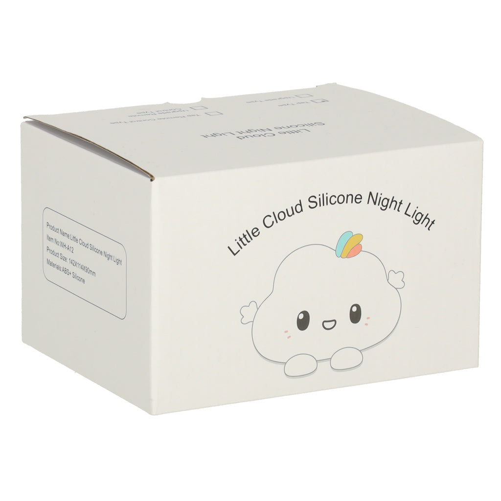 Silikona mākoņa naktslampiņas kastīte ar ilustrāciju