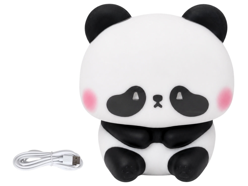 Silikona pandas LED RGB naktslampiņa bērniem ar USB uzlādes kabeli