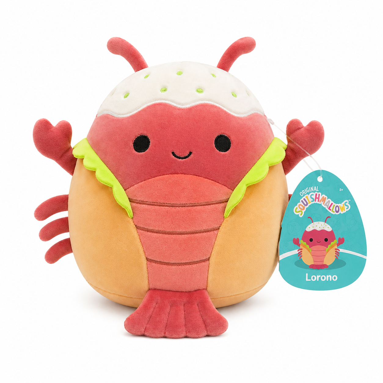 Squishmallows omāra plīša rotaļlieta Lorono ar krāsainu dizainu