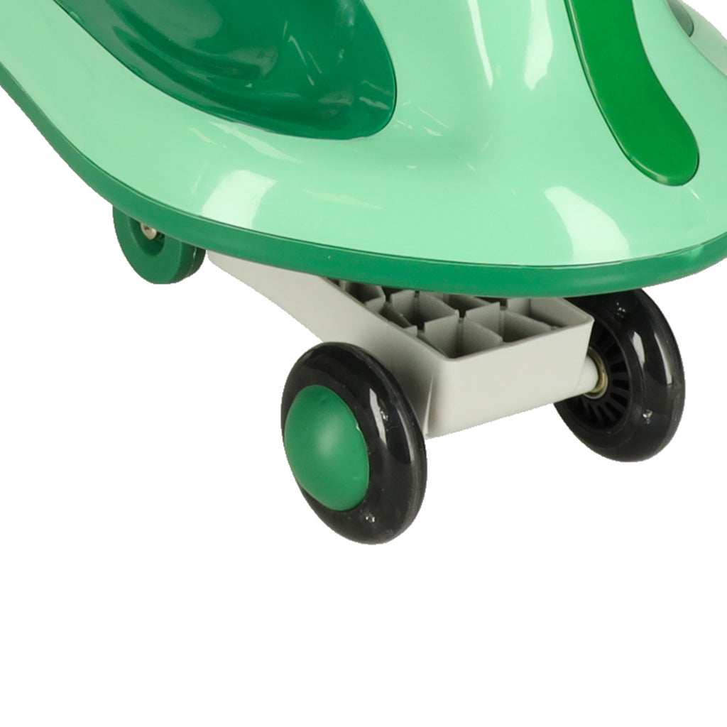 Swing Fix bērnu šūpojošā auto riteņi tuvplānā