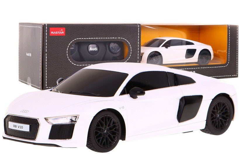 “Tālvadības auto Audi R8 balts RASTAR 1:24 ar pulti”