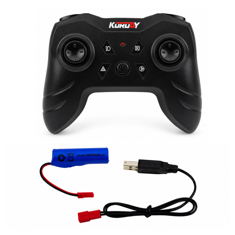 Tālvadības traktora pults, akumulators un USB lādētājs