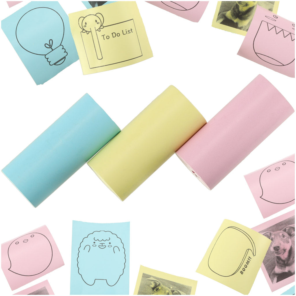 rāsaini termopapīra ruļļi bērnu kamerai printerim 5.7 cm x 3 m, komplektā 3 gabali