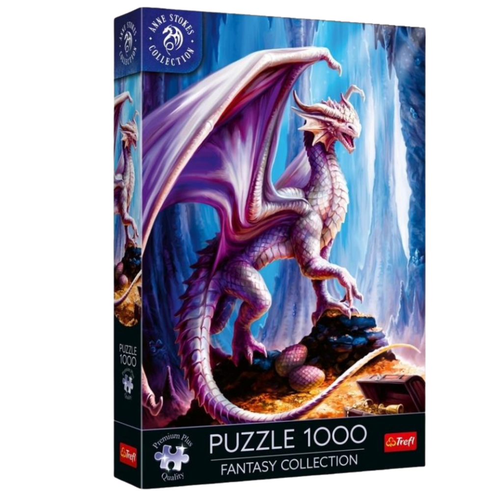 Trefl Fantasy Collection Dārgumu sargs puzle ar 1000 gabaliņiem un pūķi noslēpumainā alā