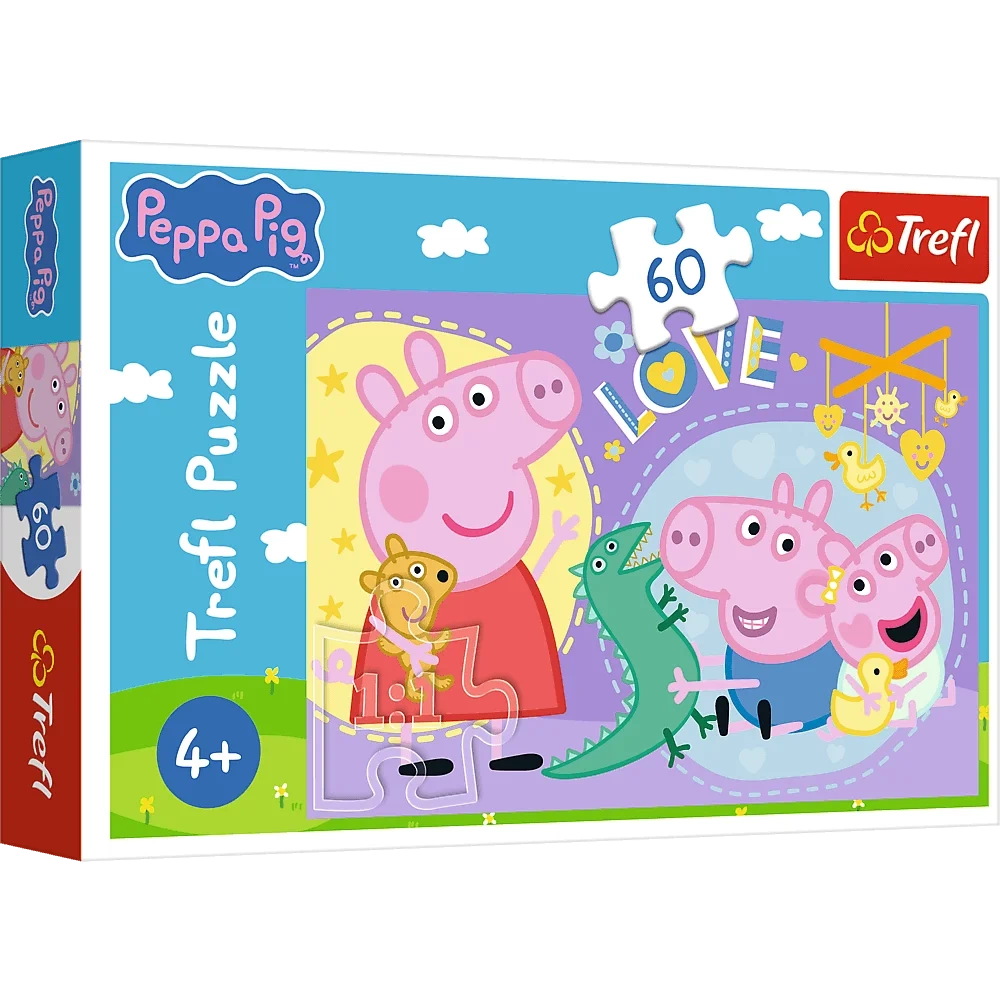 Peppa Pig Trefl puzle 60 gabali “Priecīgā cūka”