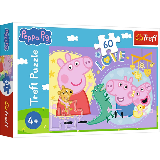 Peppa Pig Trefl puzle 60 gabali “Priecīgā cūka”