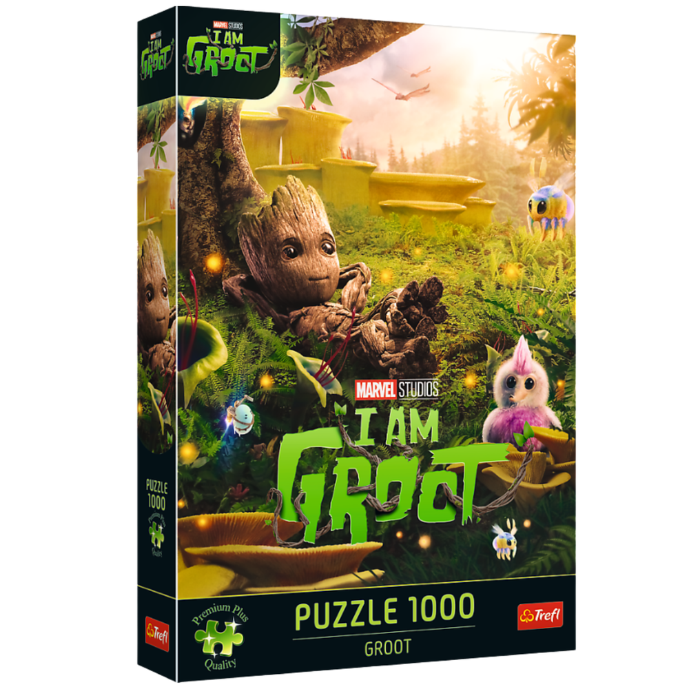 Trefl Premium Plus Marvel I Am Groot puzle ar 1000 gabaliņiem un Grūtu maģiskā mežā