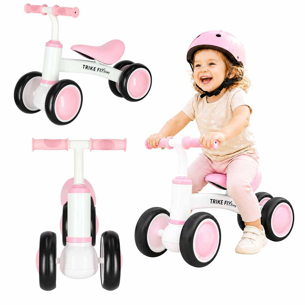 Trike Fix Tiny V2 rozā četru riteņu līdzsvara velosipēds bērniem