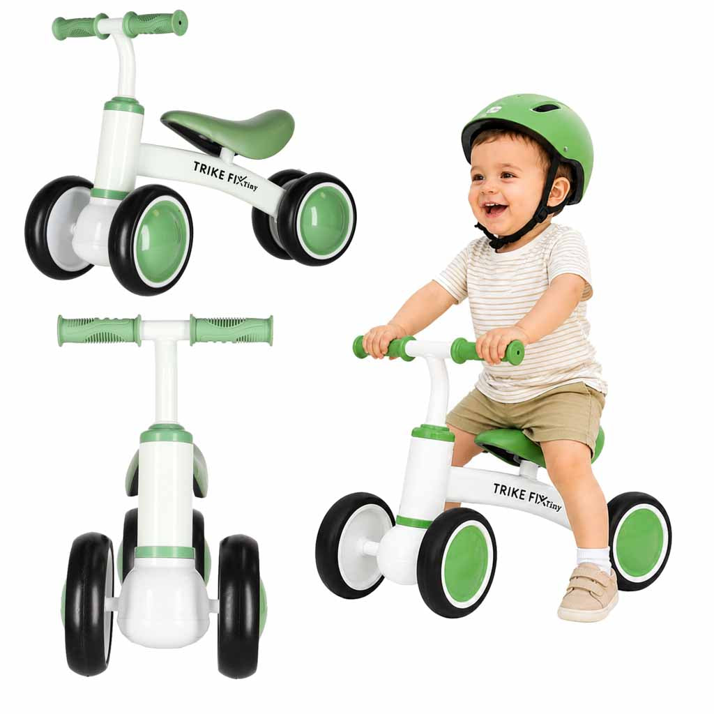 Trike Fix Tiny V2 zaļš četru riteņu līdzsvara velosipēds bērniem