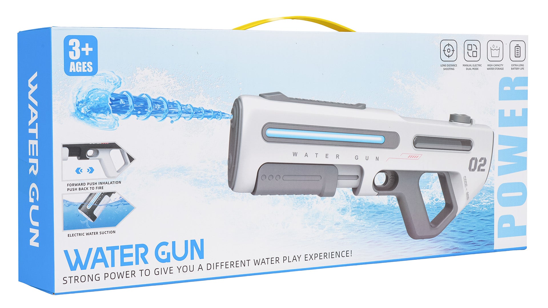 Ūdens pistole “Water Gun” ar elektrisko ūdens iesūkšanu, iepakojums (3+)