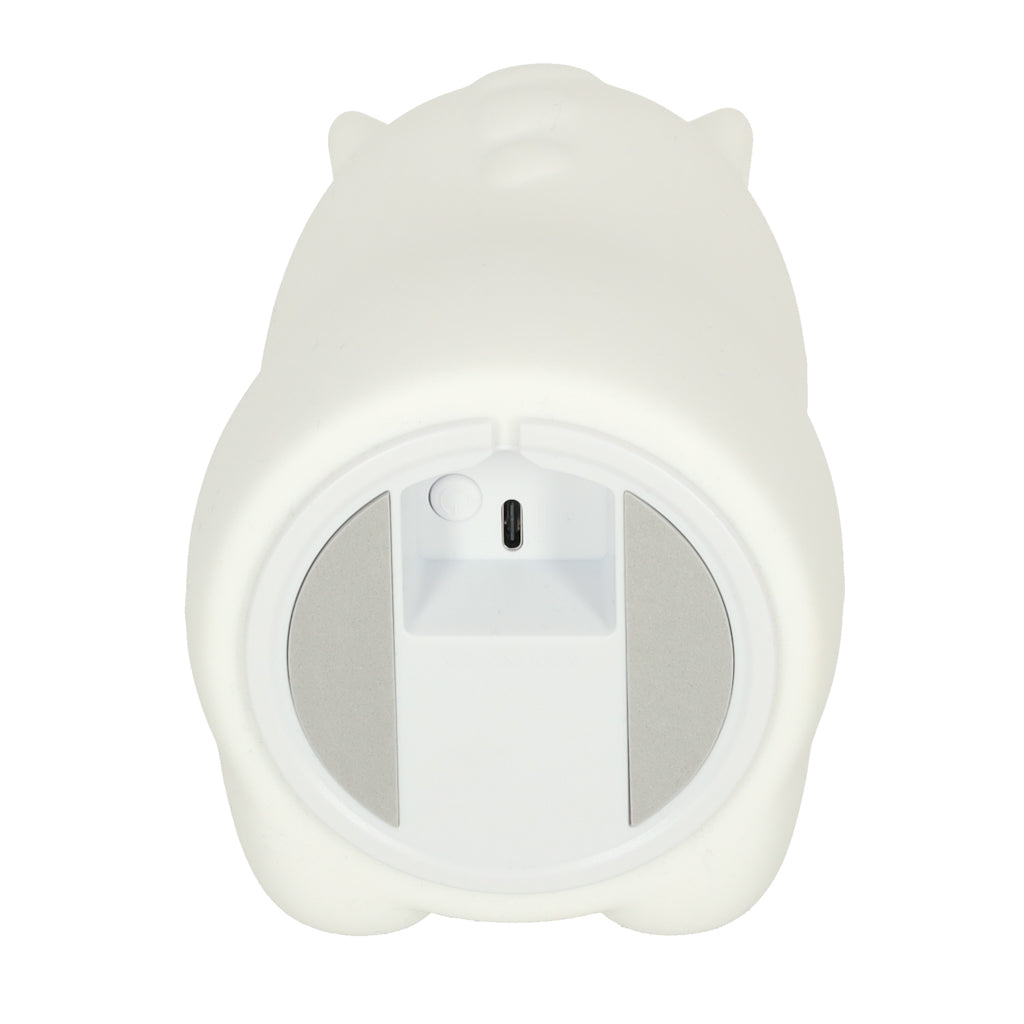 Vienradža naktslampiņas apakšpuse ar ieslēgšanas pogu un uzlādes pieslēgvietu.
Fails: vienradzis-naktslampina-apaksa