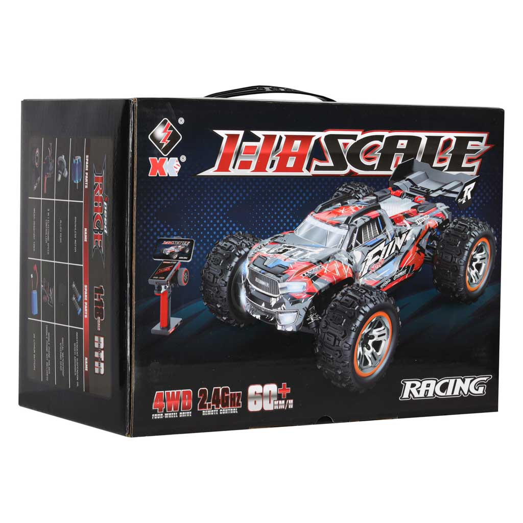 WLtoys 184008 RC auto 1:18 4WD Brushless 60 km/h, iepakojumā