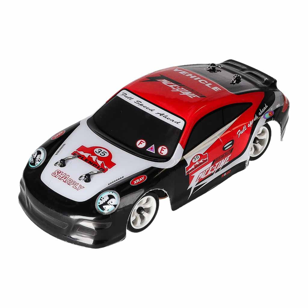 WLtoys K969 1:28 4WD drifta RC auto sarkanā, baltā un melnā krāsā