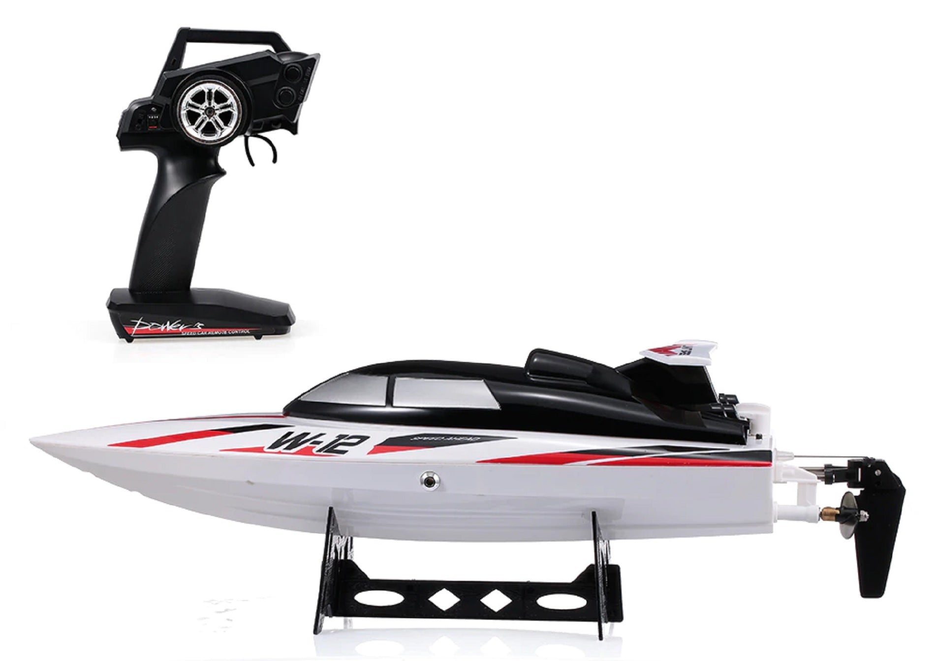 WLtoys WL912 tālvadības ātrlaiva ar 2,4 GHz vadības pulti un statīvu