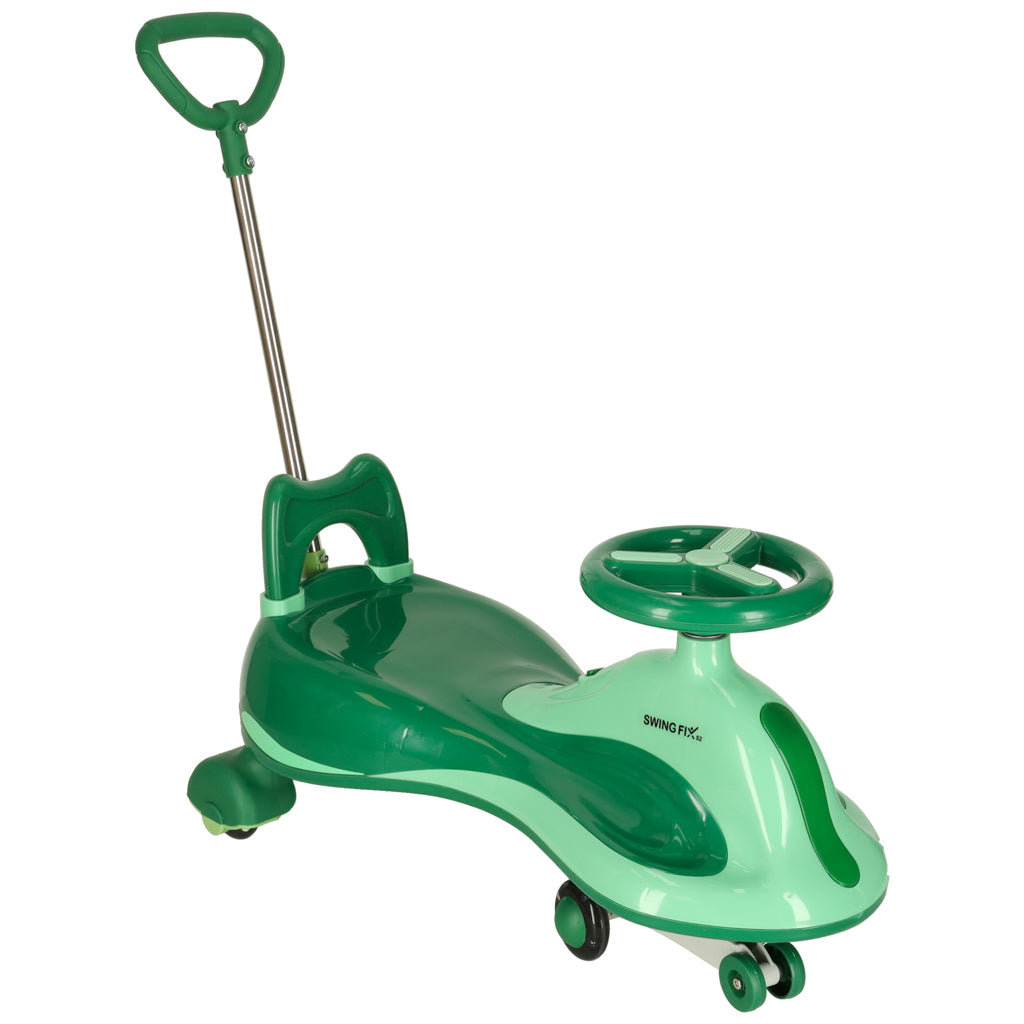 Zaļš Swing Fix bērnu šūpojošais auto ar rokturi