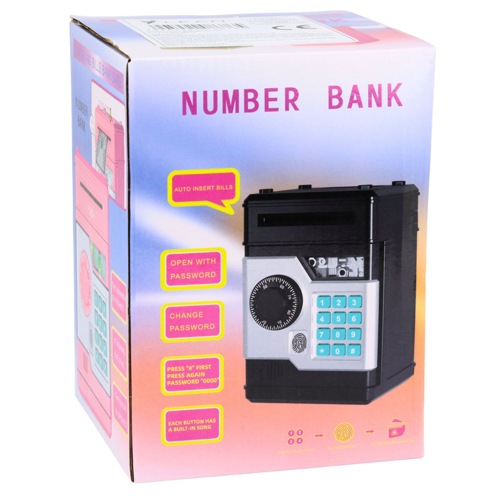 Zelta elektroniskā krājkase bankomāts seifs bērniem ar PIN kodu oriģinālajā iepakojumā