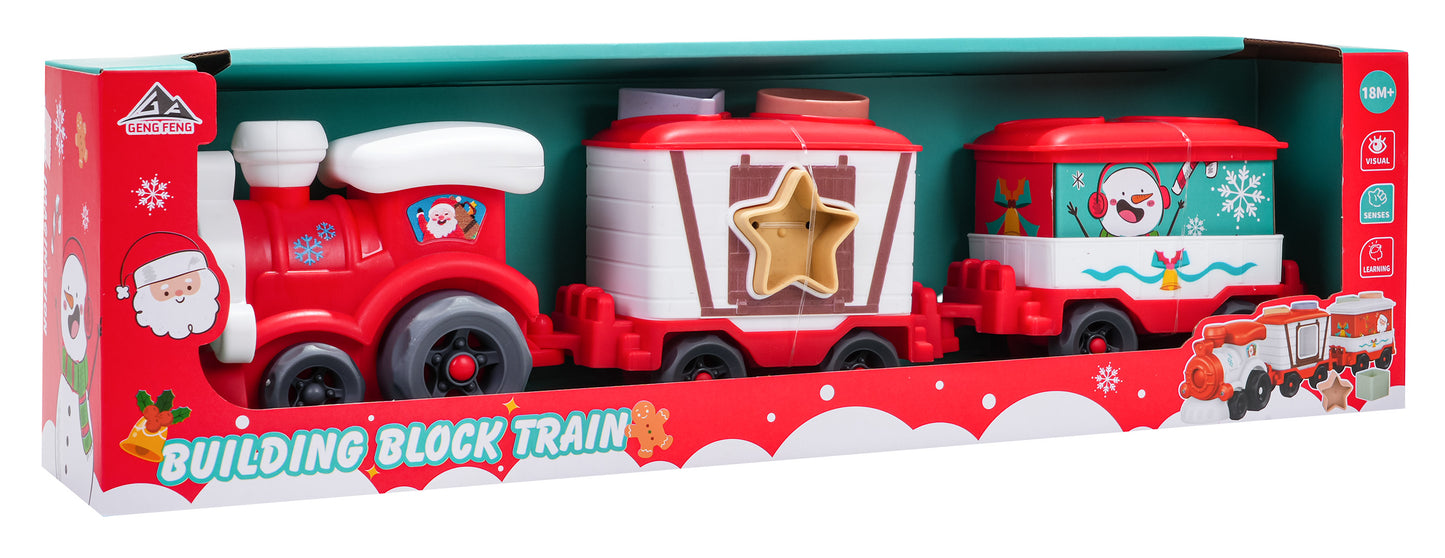 Ziemassvētku rotaļu vilciens ar vagoniņiem iepakojumā bērniem no 18 mēnešiem