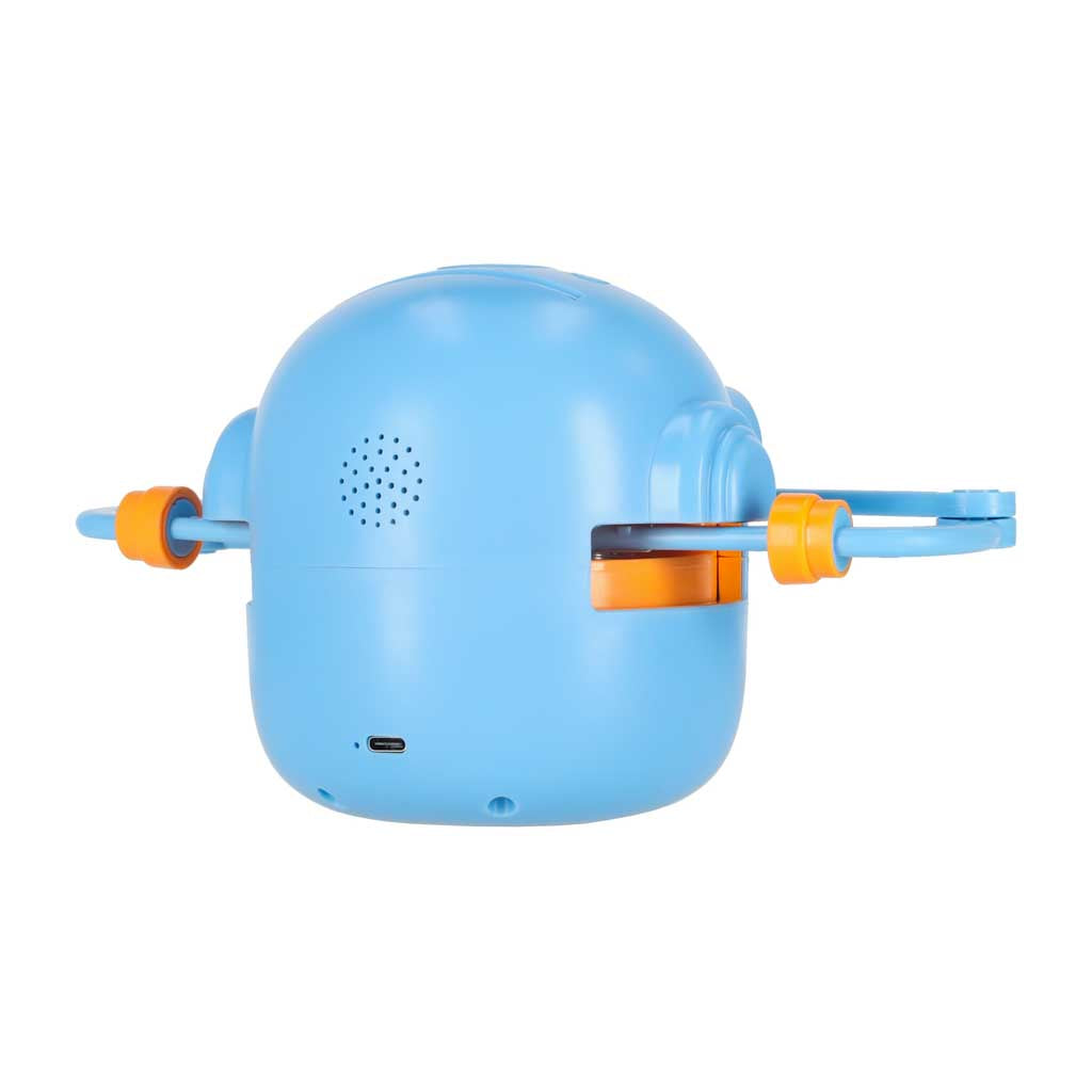 Zils zīmēšanas robots, skats no aizmugures